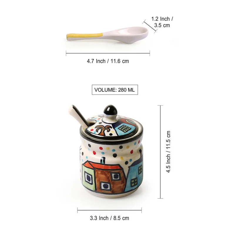 Coastal Cottage Handpainted Ceramic Jar (280 ML) - Four Piece Set media 8