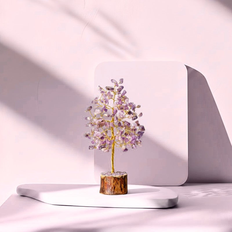 Healing Amethyst Gemstone Tree Decorative Showpiece media 5