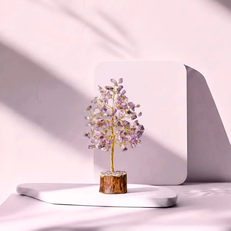 Healing Amethyst Gemstone Tree Decorative Showpiece media 5
