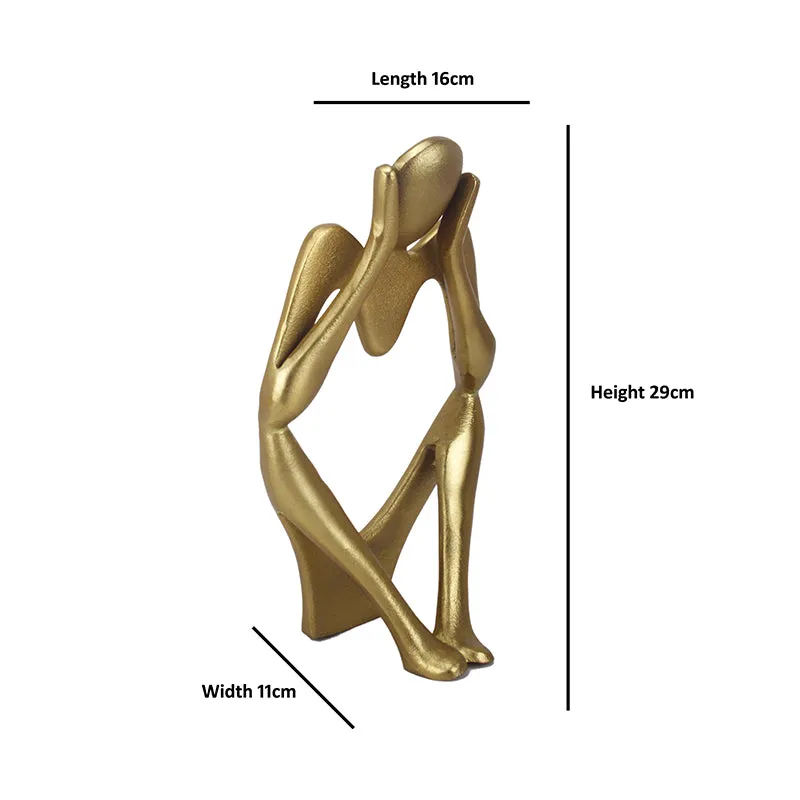 Human Ponder Showpiece (Gold) - Set Of Three media 4