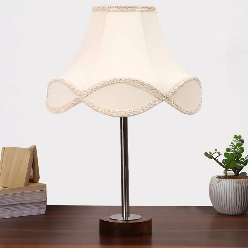 Valencia Arc Rodin Wooden Table Lamp - OffWhite,Silver,Brown media 3