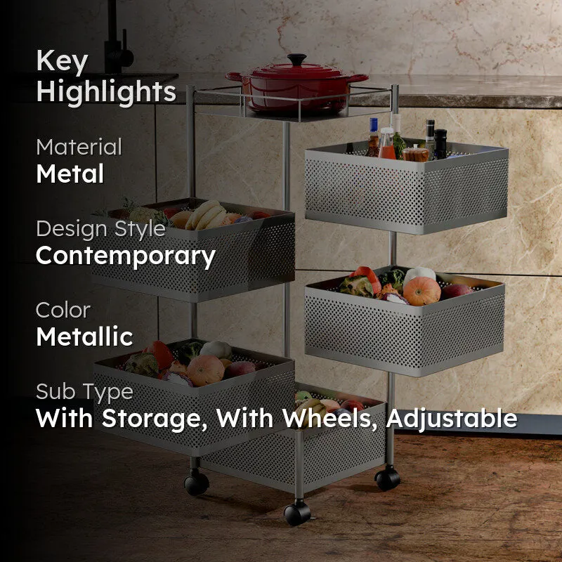 Movra Five Tier Trolley - Silver media 2