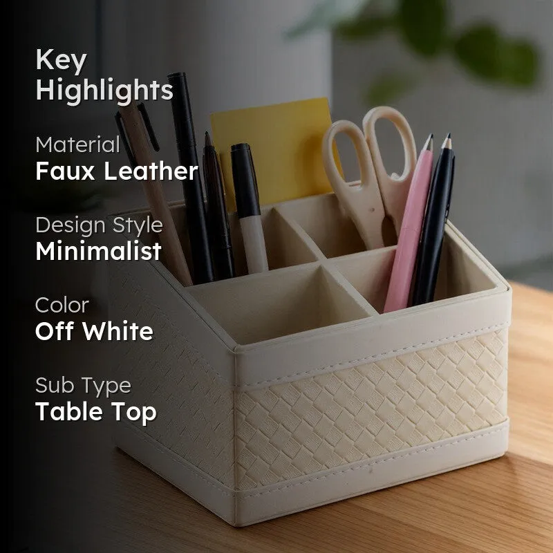 AarviDecor OfficeEase Faux Leather Desk Organizer media 2