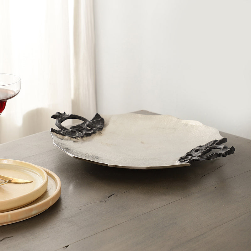 Ajira Round Aluminum Platter - Gold