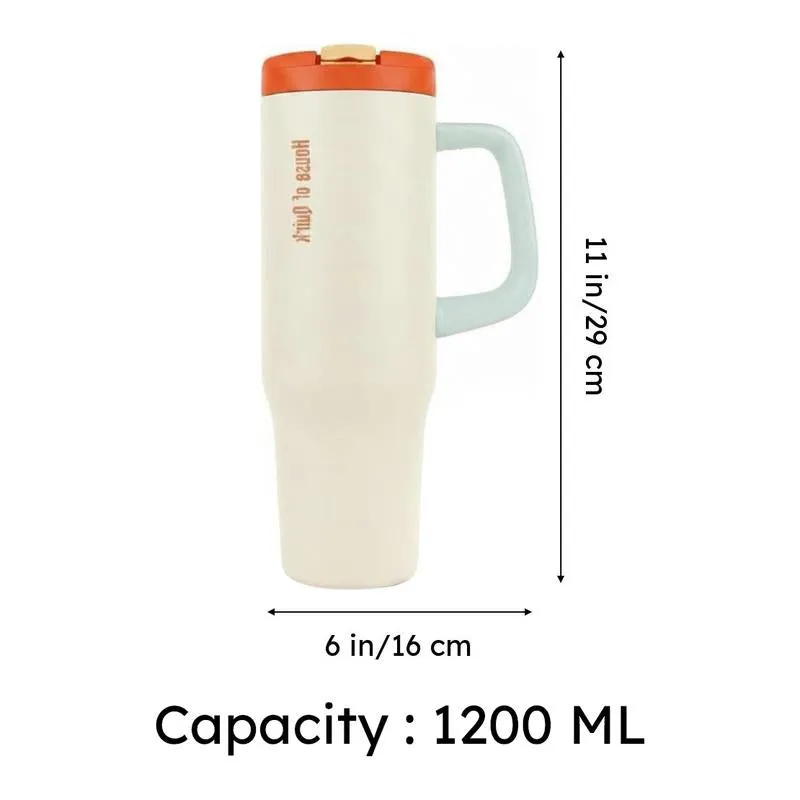AuraGrip Stainless Steel Tumbler (1200 ML) - Beige media 11