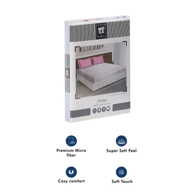 Monte Carlo Fleurish Cotton Bedsheet (White,Pink) - 104 TC media 10