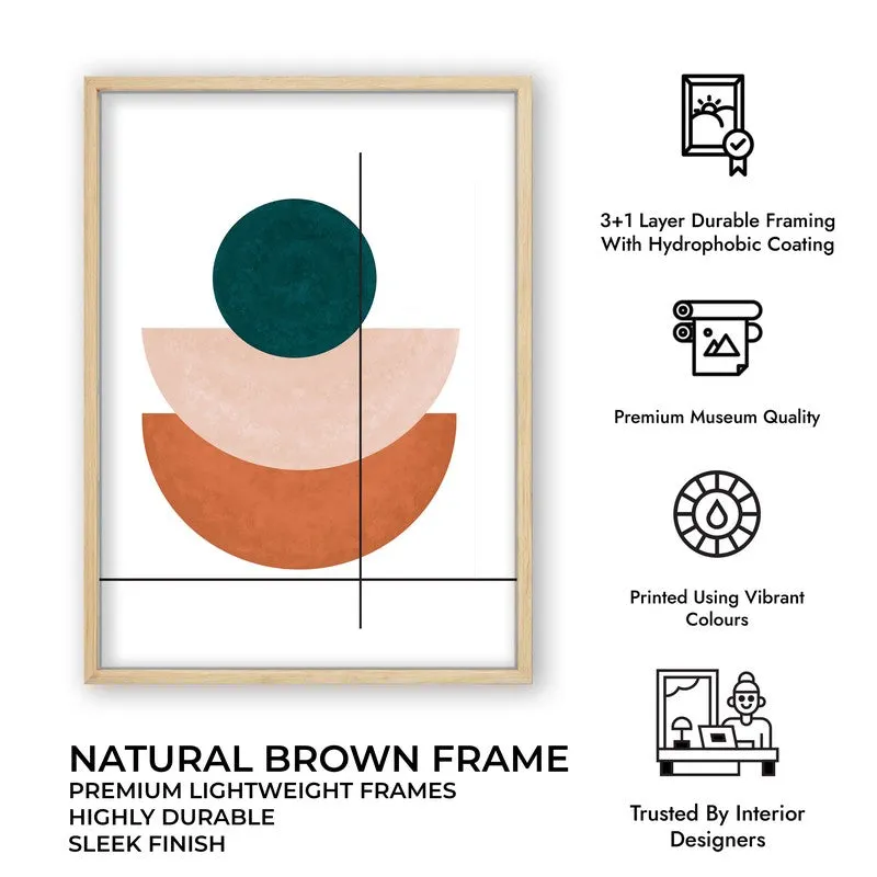 Linear Anchor Canvas Wall Painting With Brown Frame media 9