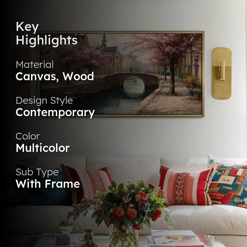Blossom Bridge Canvas Wall Painting With Frame media 2