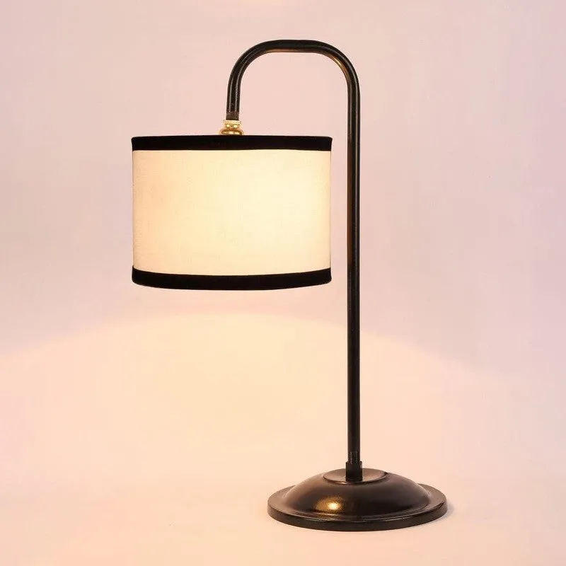 Flynn Arch Fabric Table Lamp - White,Black media 6