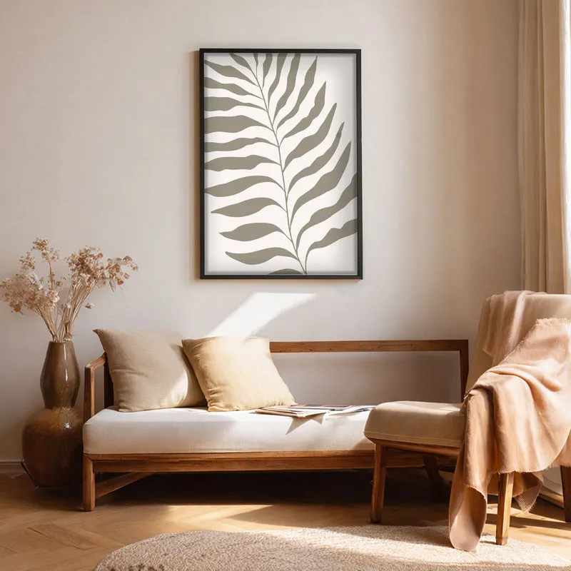 Neutral Bloom Canvas Wall Painting With Black Frame media 1