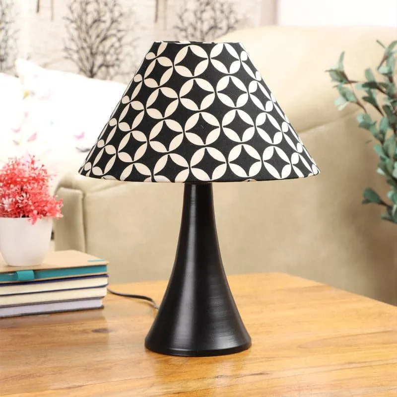 Tatania Bowie Fabric Table Lamp - Black,White media 3
