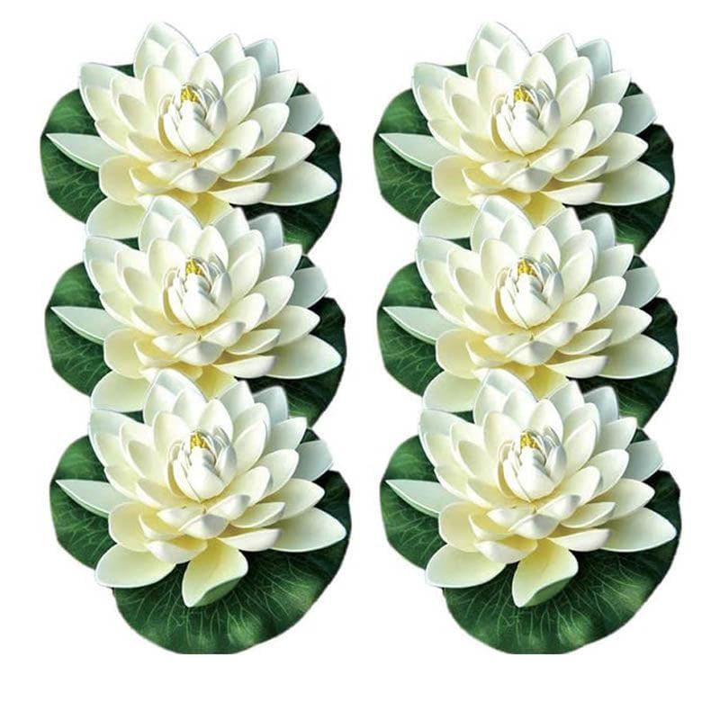 Faux Floating Lotus (White) - Set Of Six media 3