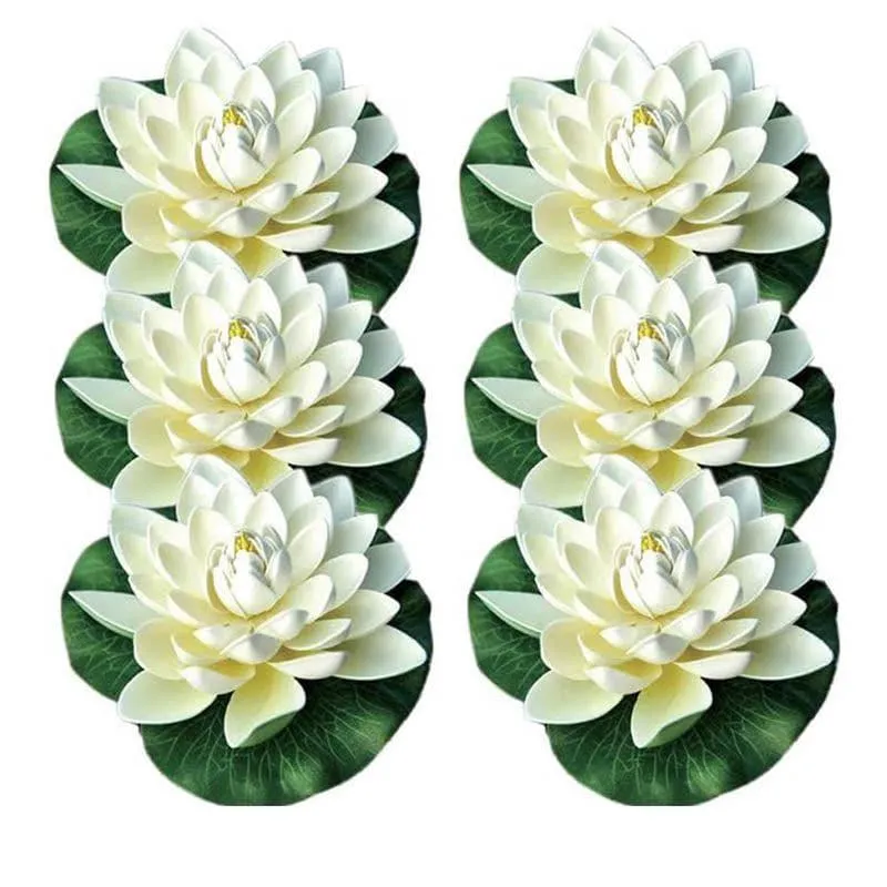 Faux Floating Lotus (White) - Set Of Six media 3