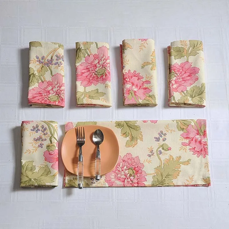 Swayam Floral bliss Dinner Napkins - Set Of Six media 1