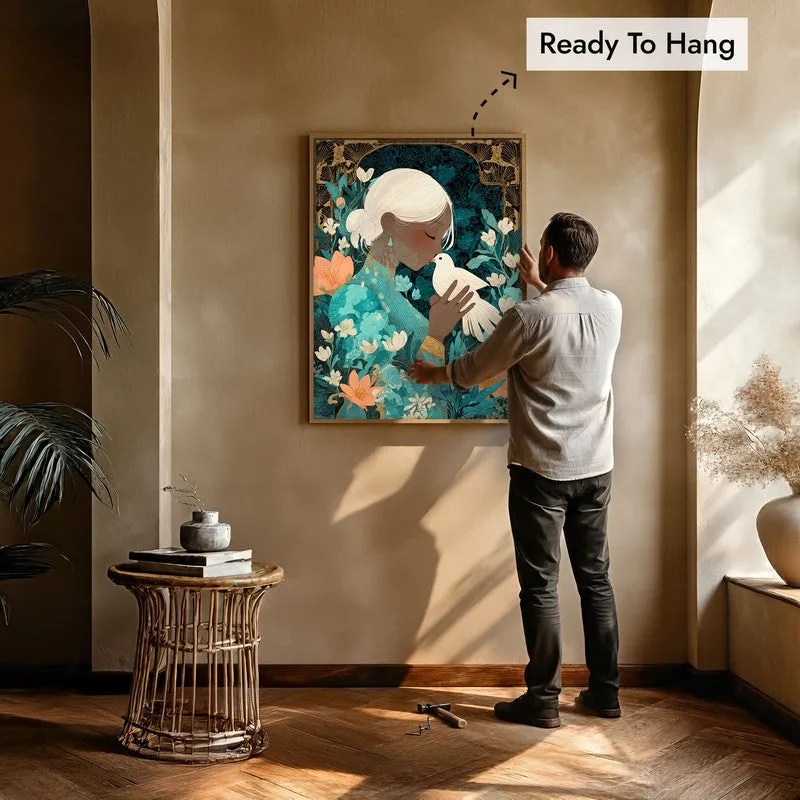 Miraye Canvas Wall Painting With Brown Frame media 8