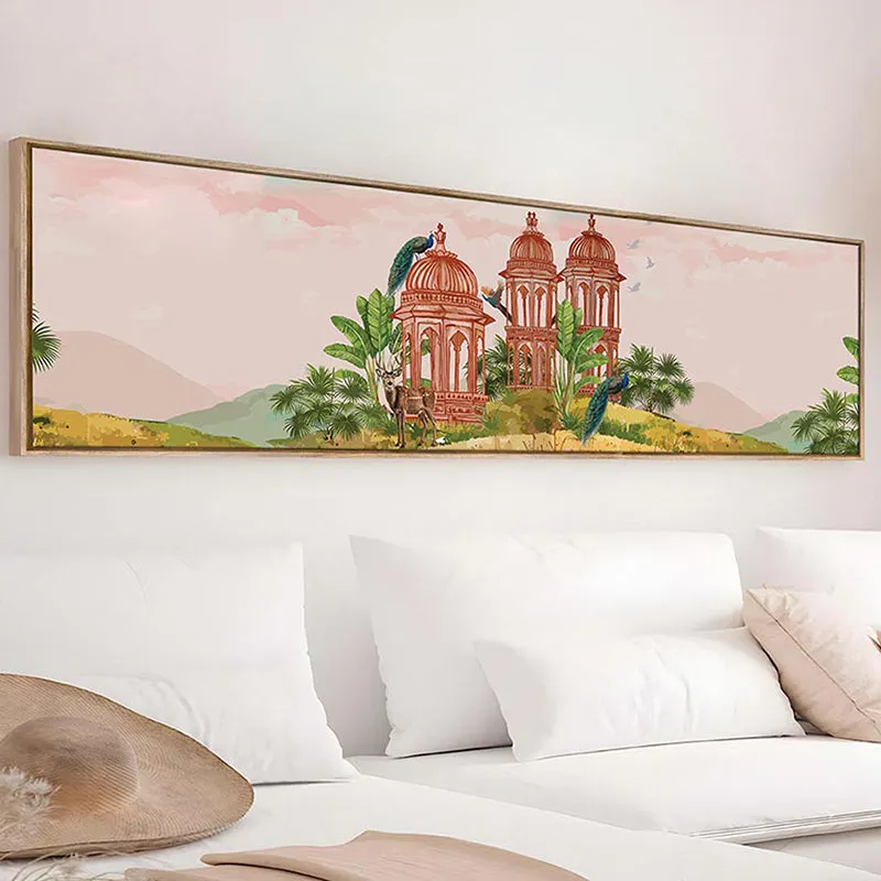 Aiwan Ethnic Canvas Wall Art With Frame - Red media 5