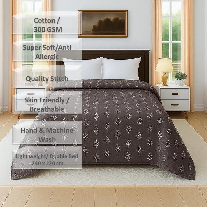 Dreamnest Floral Cotton Comforter (Grey) - 300 GSM media 6