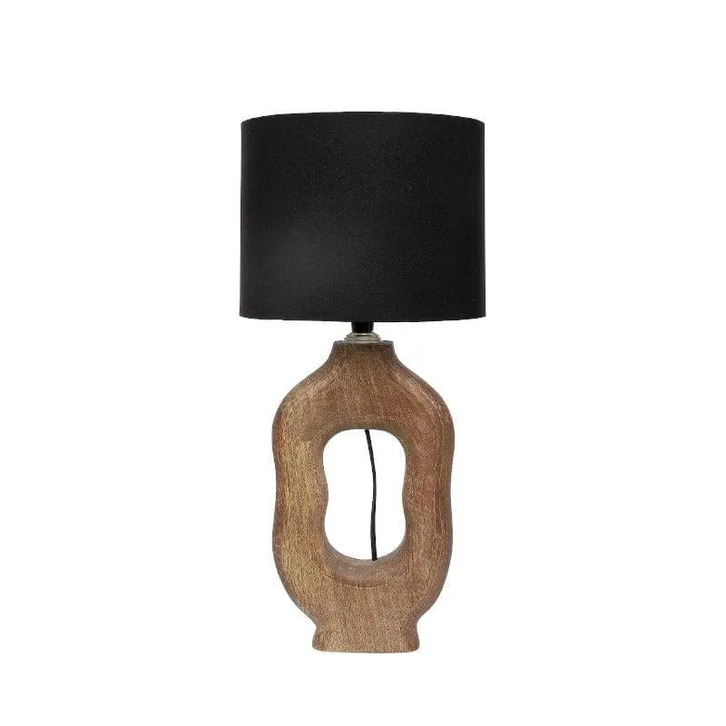 Bisara Myna Fabric Table Lamp - Black,Beige media 4