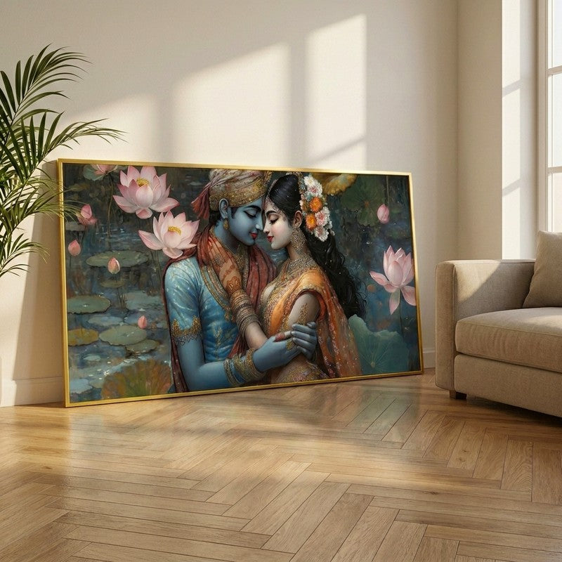 Radha Madhav Serenity Canvas Wall Painting With Frame