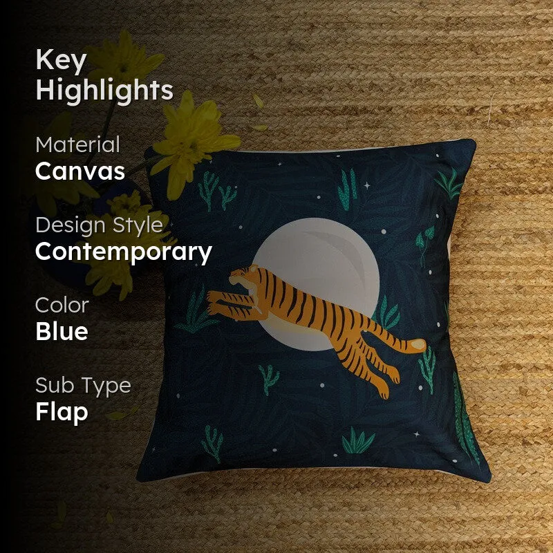 Roaring Tiger in Moonlight Cushion Covers media 2