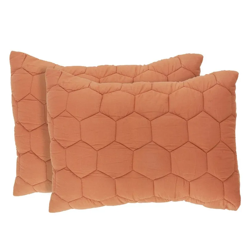 Hexagon Quilted Cotton Pillow - Set Of Two media 4