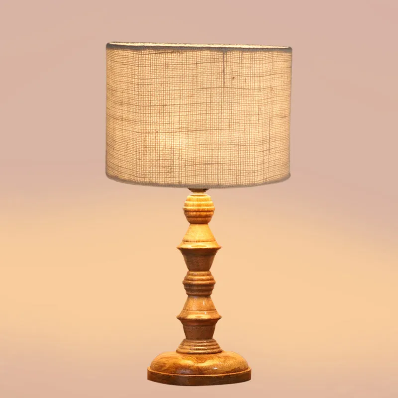 Sienna I Timber Wooden Table Lamp - White,,Brown media 4