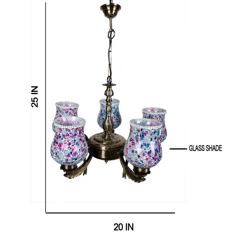 Nuvara Vistara Mosaic Golden Antique Ceiling Lamp media 4