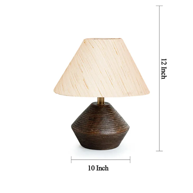 Yami Cone Wooden Table Lamp - Beige,Brown media 6