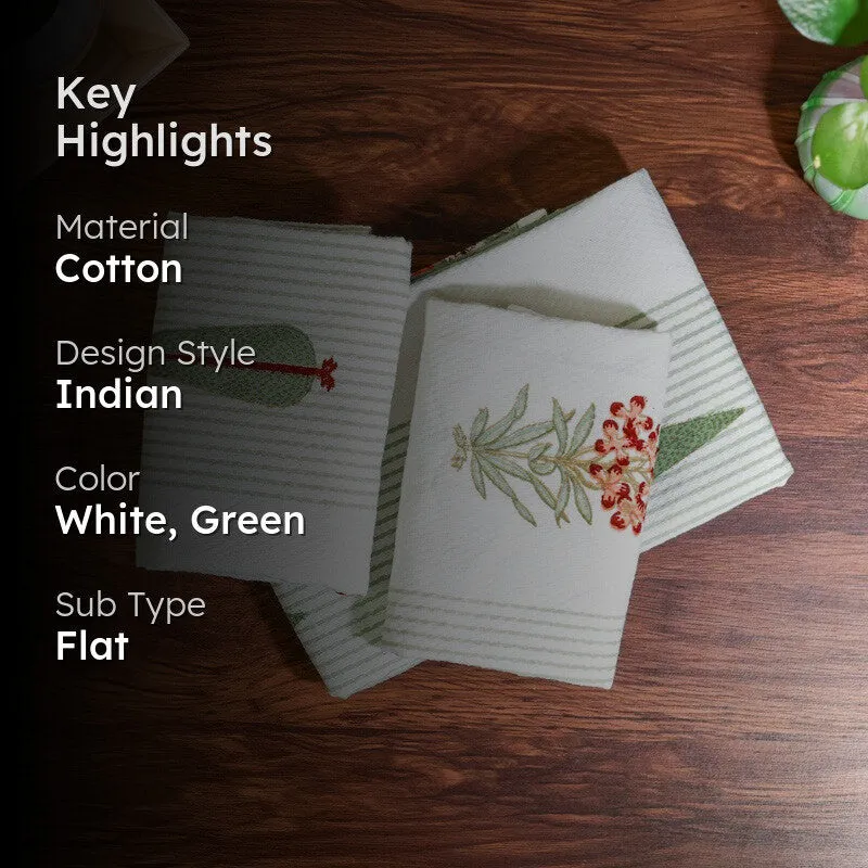 Jungle Fern Cotton Towels (Green) - Three Piece Set media 2