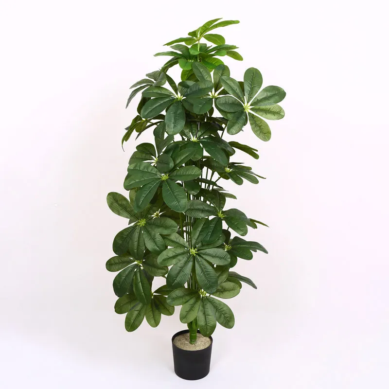 Verdiq Artificial Schefflera With Black Plastic Pot - 4 Feet media 6