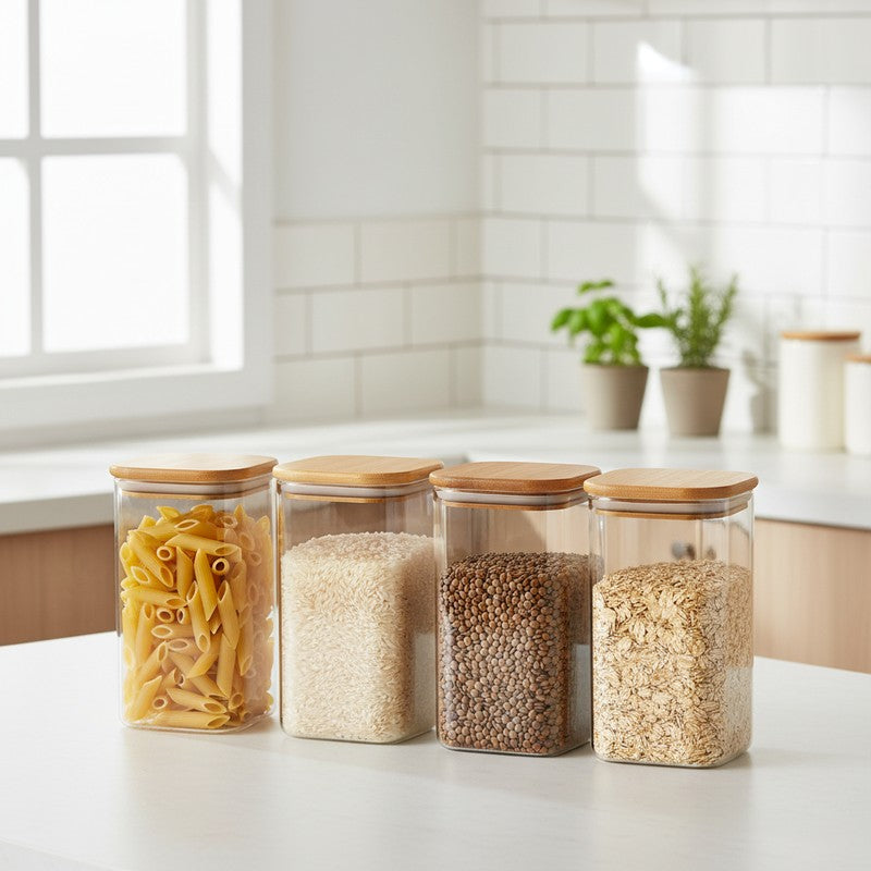 Jarso Glass Jar (1000 mL Each) - Set Of Four media 3