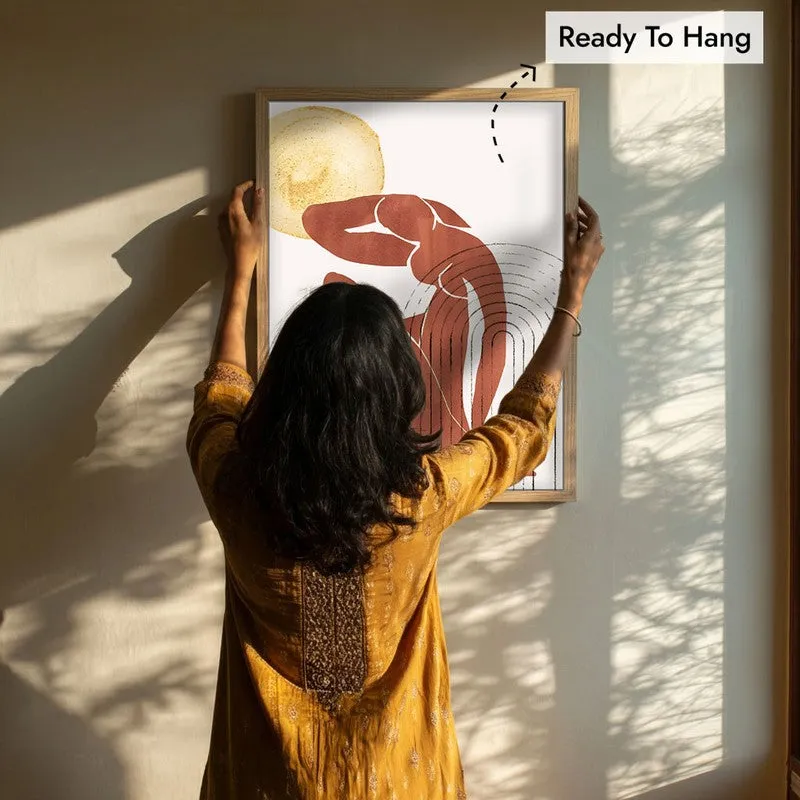 Embrace of Silence Canvas Wall Painting With Brown Frame media 8