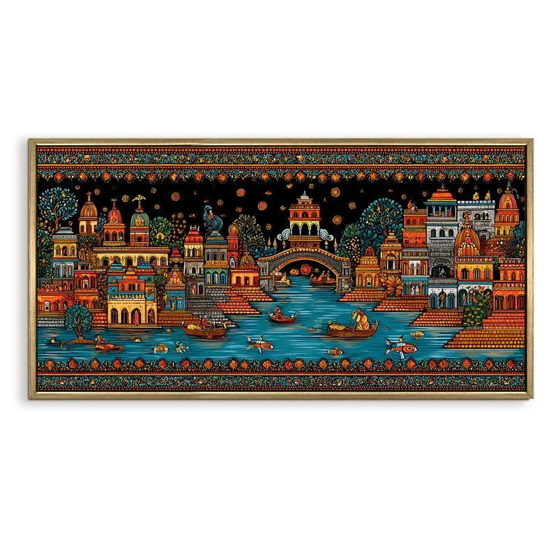 Vibrant Kashi Folk Wall Art media 4