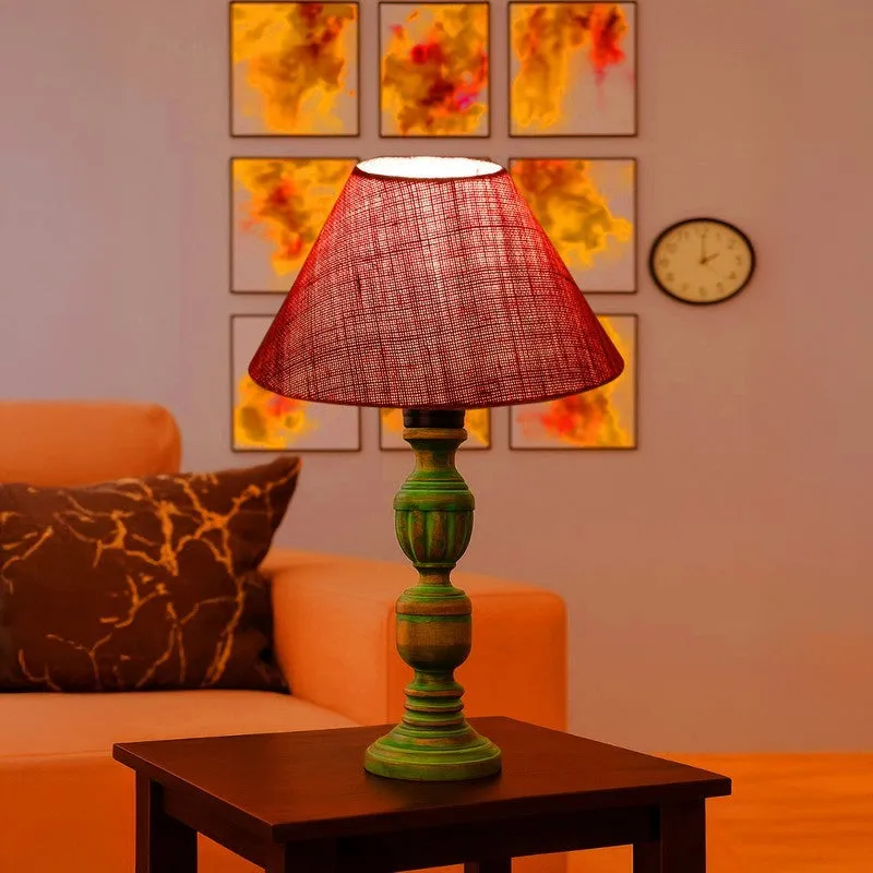 Arvello Zylo Wooden Table Lamp - Pink media 1