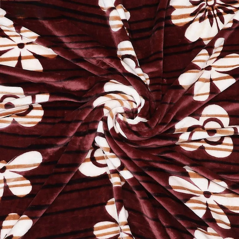 Monte Carlo Crimson Blossom Blanket (Brown) - 550 GSM media 7
