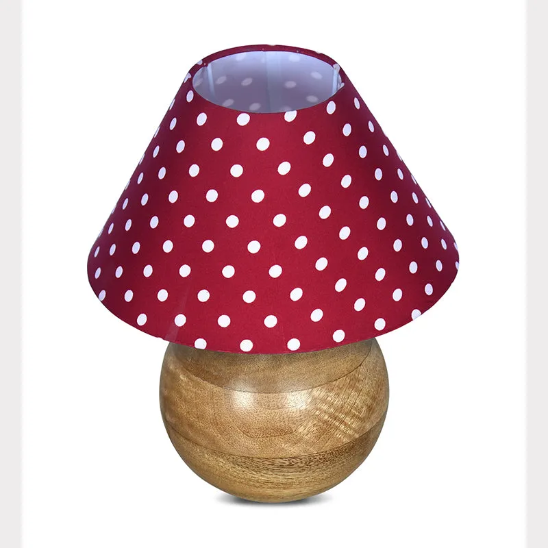 Polka Orb Fabric Table Lamp - Red,White,Brown media 3
