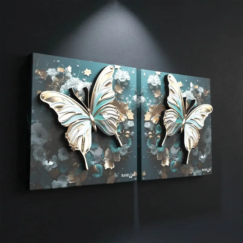 Aurora Wings Canvas 3D Wall Art - Set Of Two media 3