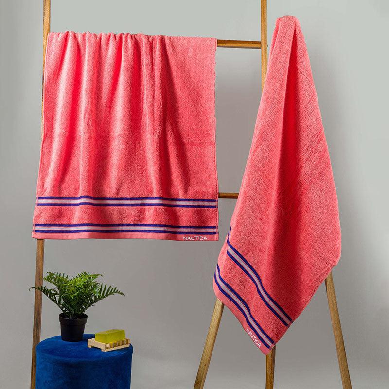 Nautica Dove Down Cotton Towel Set (Coral) - Set Of Two media 3