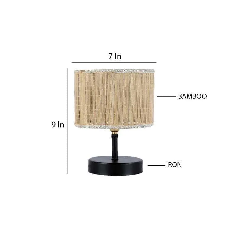 Husky Tall Bamboo Table Lamp - Beige,Black media 7