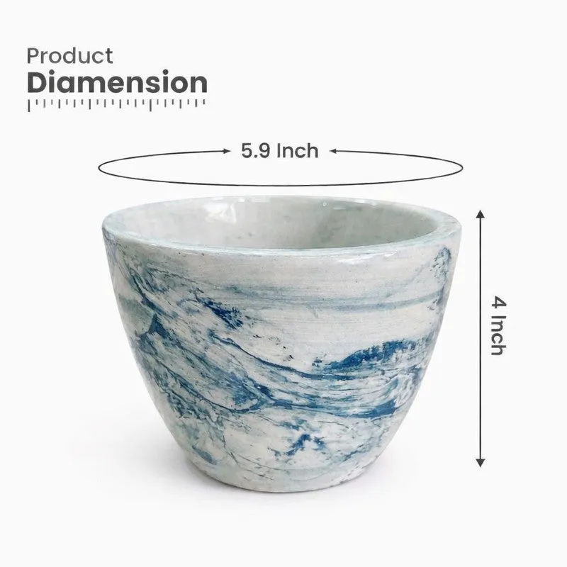 Coastal Swirl Ceramic Planter (White) - Set of Two media 4
