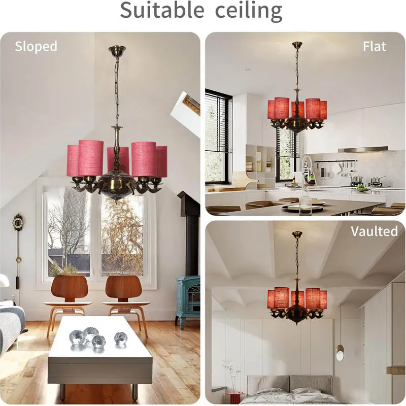 Glanzle Cylindrical Golden Antique Ceiling Lamp media 5