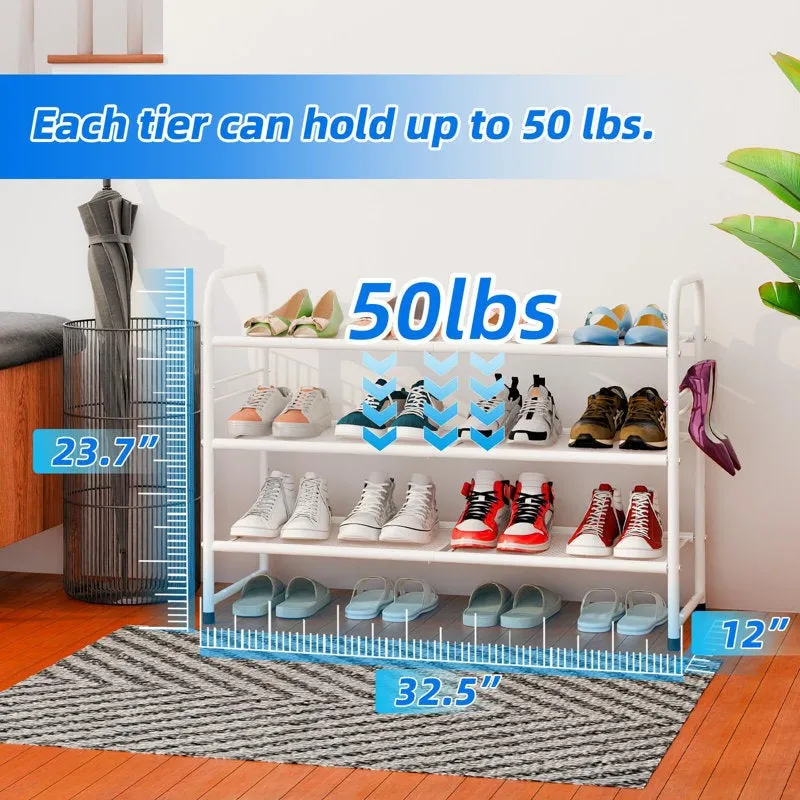 Aura Metal Shoe Rack - White media 6