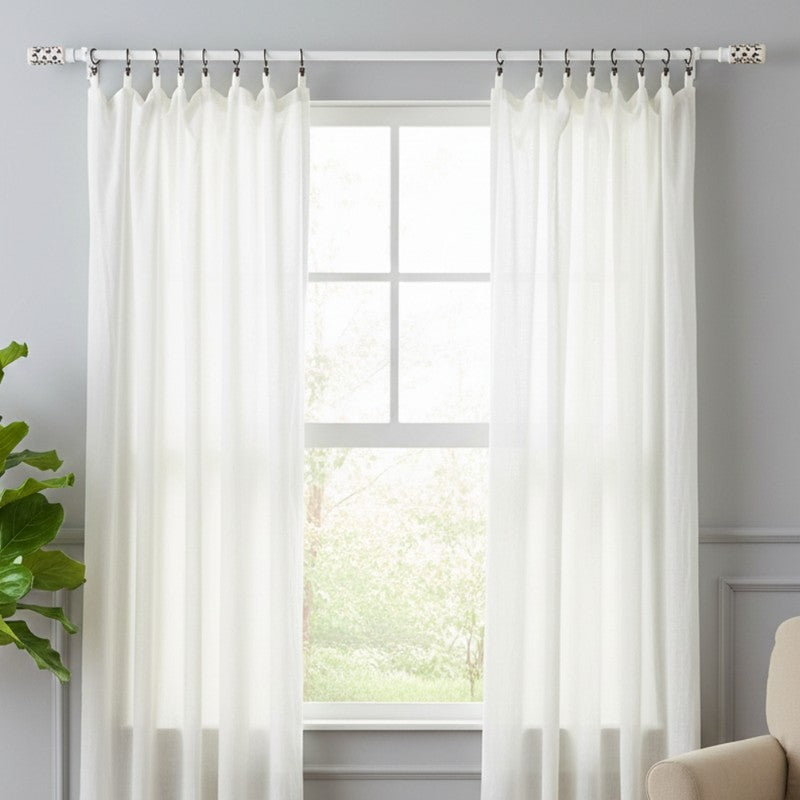 Coraline Extendable 1" Single Curtain Rod With Round Finial & Brackets media 4
