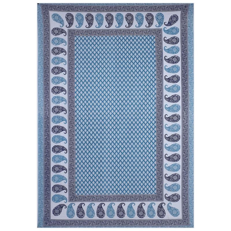 Suvarna Printed Diwan Set (Blue) - Six Piece Set media 4