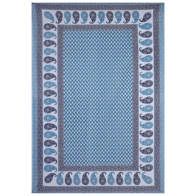 Suvarna Printed Diwan Set (Blue) - Six Piece Set media 4