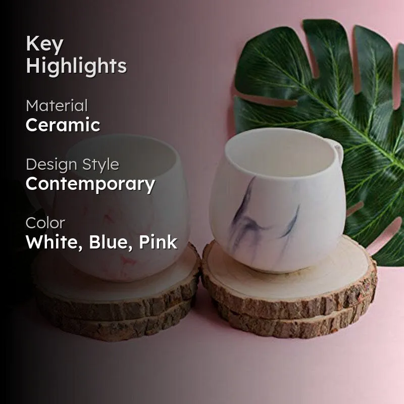 Splatter Ceramic Coffee Mug (350 mL Each) - Set of Two media 2