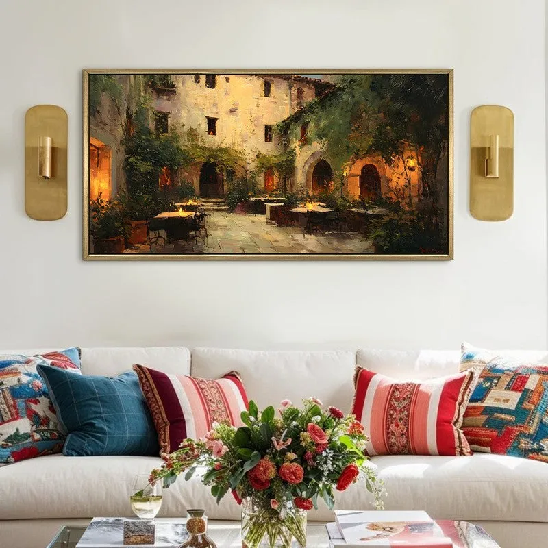 Lanterned Canvas Wall Painting With Frame media 1