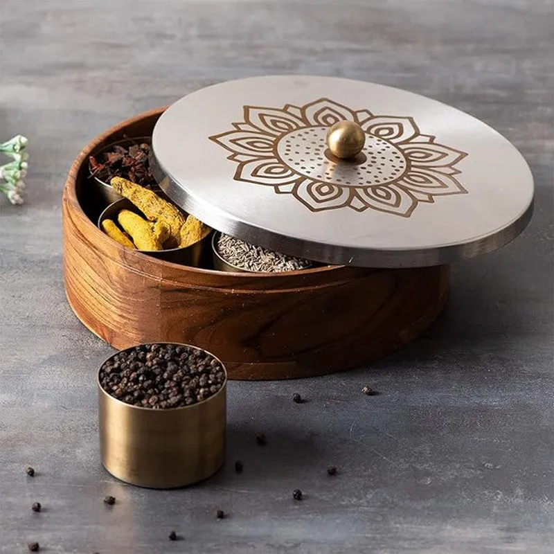 Teaky Masala Box - Floral Silver media 1