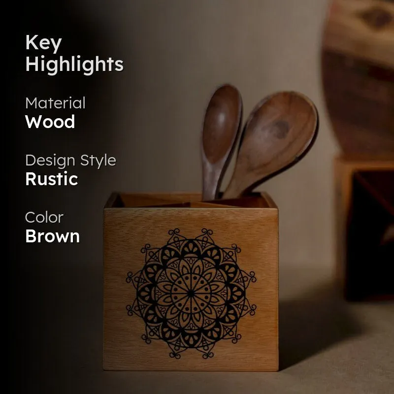 Hira Ethnic Cutlery Holder - Brown media 2