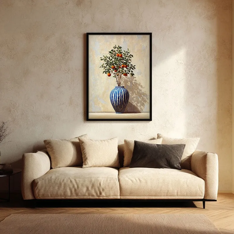 Rustic Zest Canvas Wall Painting - Black Frame media 1